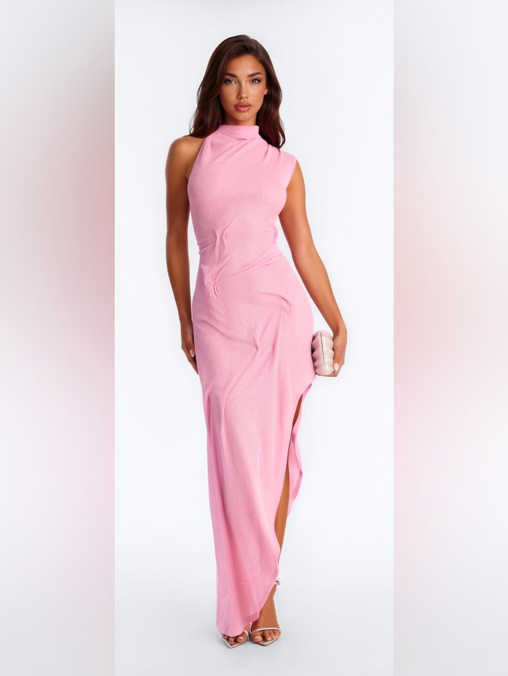 Pink metalic Maxi Dress